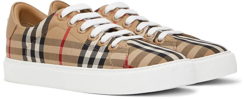 Burberry Beige New Albridge Check Sneakers (8049777)