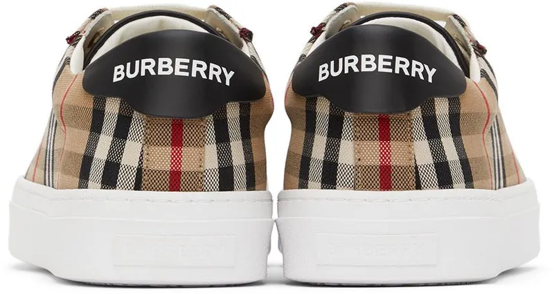 Burberry Beige Rangleton Check Low Sneakers (8049776)
