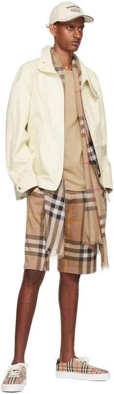 Burberry Beige Rangleton Check Low Sneakers (8049776)