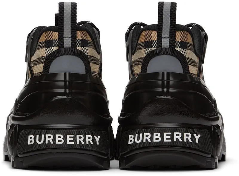 Burberry Black & Beige Arthur Check Sneakers (8056921)