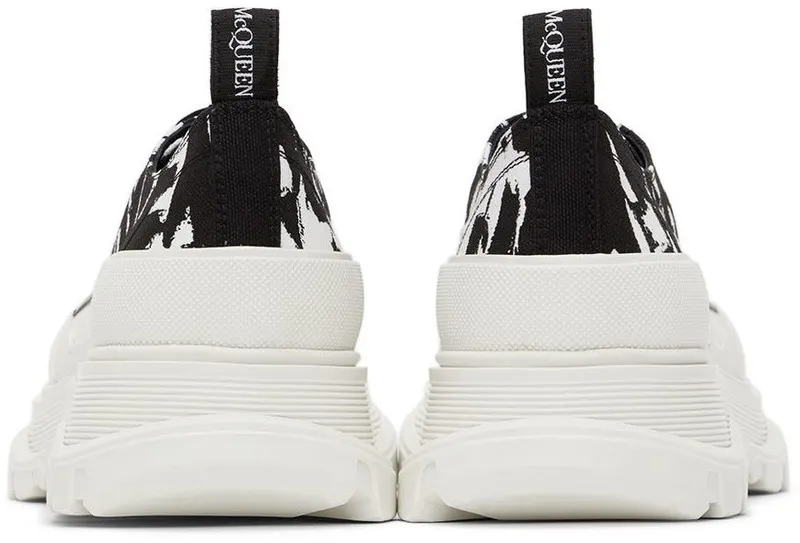 Alexander McQueen Black & Beige Graffiti Tread Slick Sneakers (705668W4TG5)