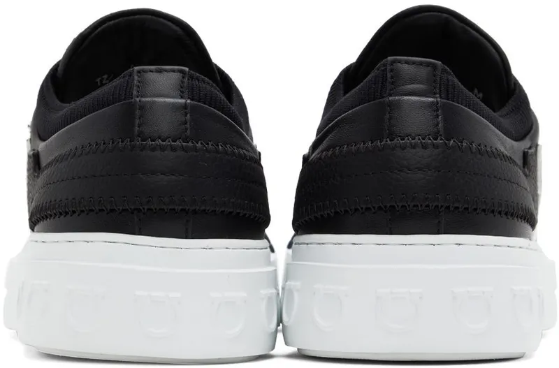 Salvatore Ferragamo Black Gancini Low-Top Sneakers (753540 020840003)