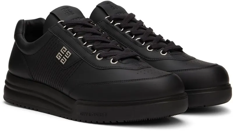 Givenchy Black Leather 4G Sneakers (BH0070H1AU001)