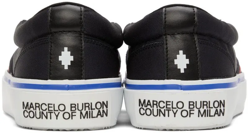 Marcelo Burlon County of Milan Black Wings Low-Top Sneakers (CMIA079S22FAB0021032)