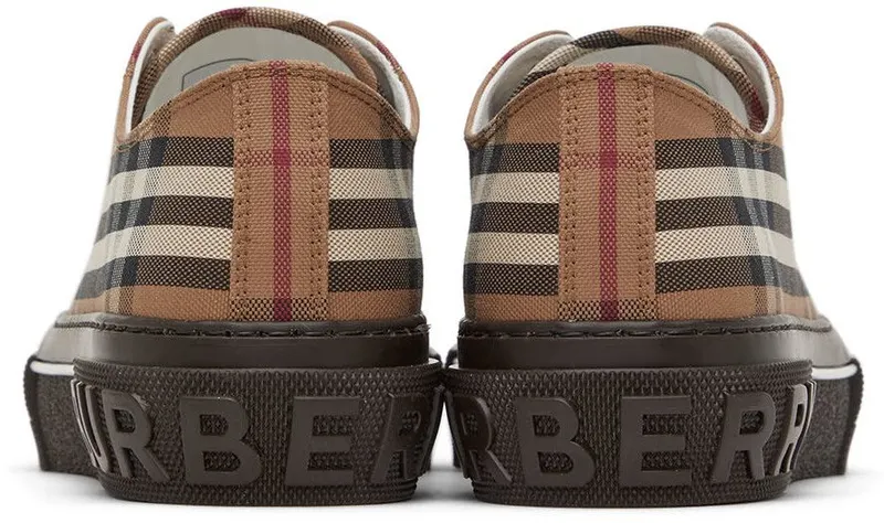 Burberry Brown Cotton Check Sneakers (8056828)