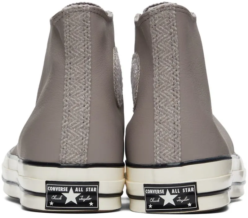 Converse Gray Leather Chuck 70 Hi Sneakers (173130C)