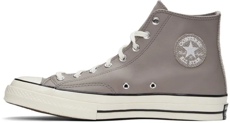 Converse Gray Leather Chuck 70 Hi Sneakers (173130C)