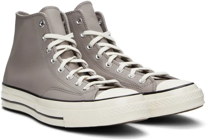 Converse Gray Leather Chuck 70 Hi Sneakers (173130C)