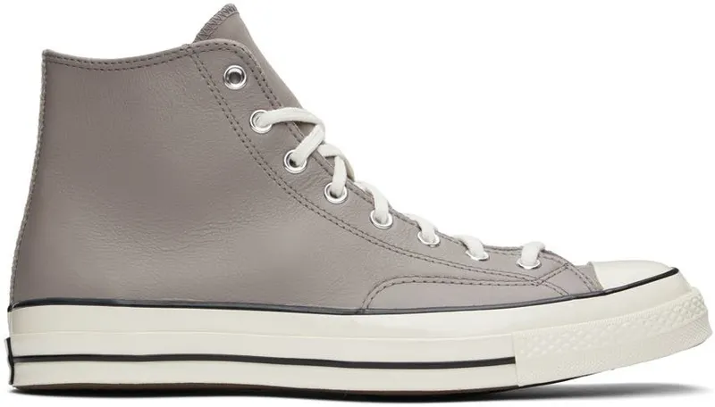 Converse Gray Leather Chuck 70 Hi Sneakers (173130C)