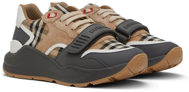 Burberry Gray Ramsey Check Sneakers (8056919)