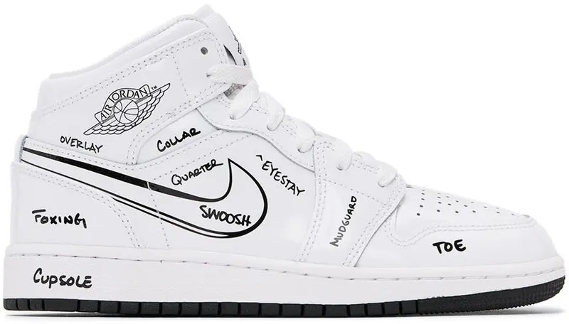 Air Jordan 1 Mid GS Sneaker School (DQ1864-100)