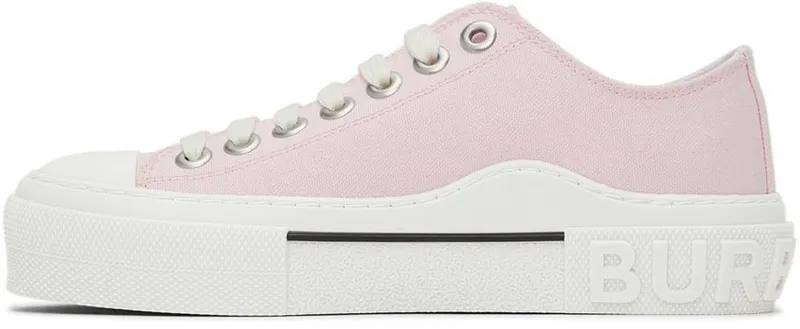 Burberry Pink Organic Cotton Low-Top Sneakers (8050685)