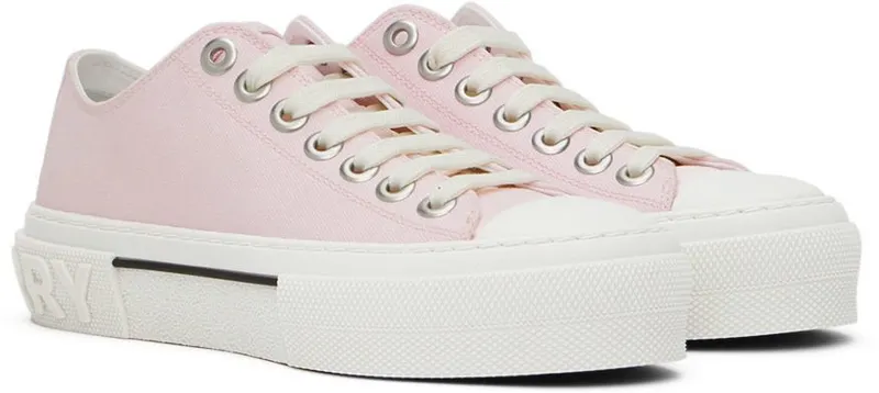 Burberry Pink Organic Cotton Low-Top Sneakers (8050685)