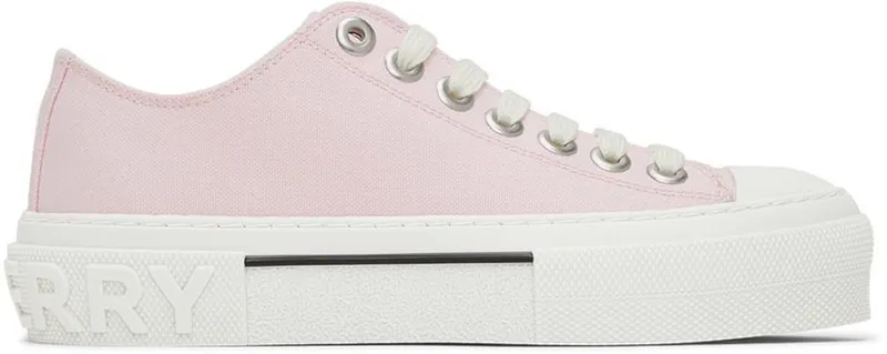 Burberry Pink Organic Cotton Low-Top Sneakers (8050685)