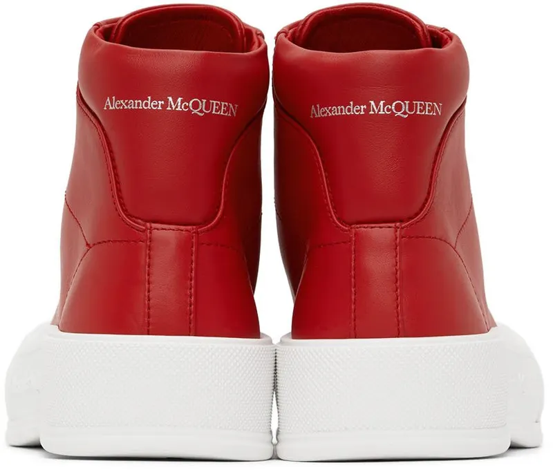 Alexander McQueen Red Deck Plimsoll High-Top Sneakers (705203WHRU0)