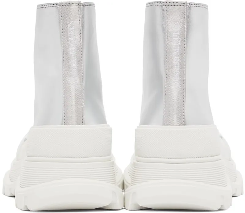 Alexander McQueen Silver Tread Slick High Sneakers (705659W4TX1)