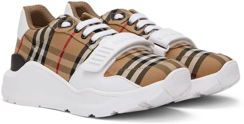 Burberry White & Beige Regis Sneakers (8048577)