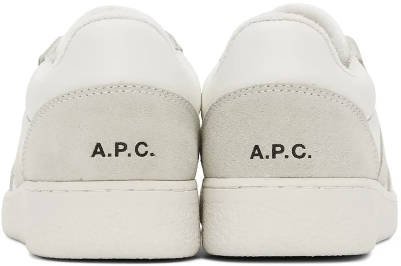 A.P.C. White & Gray Plain Sneakers (PUAAW-M56112)