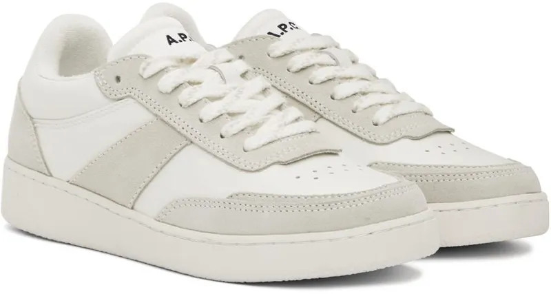A.P.C. White & Gray Plain Sneakers (PUAAW-M56112)