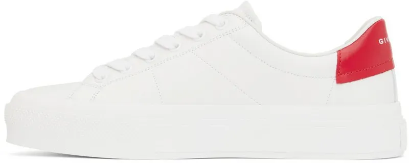 Givenchy White & Red Leather City Sport Sneakers (BH005VH118112)