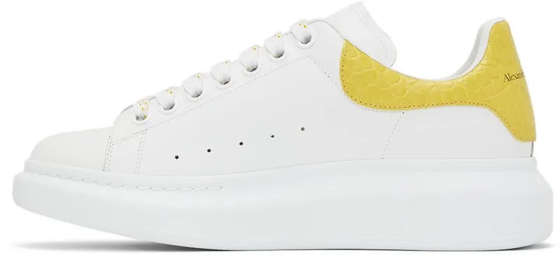Alexander McQueen White & Yellow Oversized Sneakers (625162WIBNG)