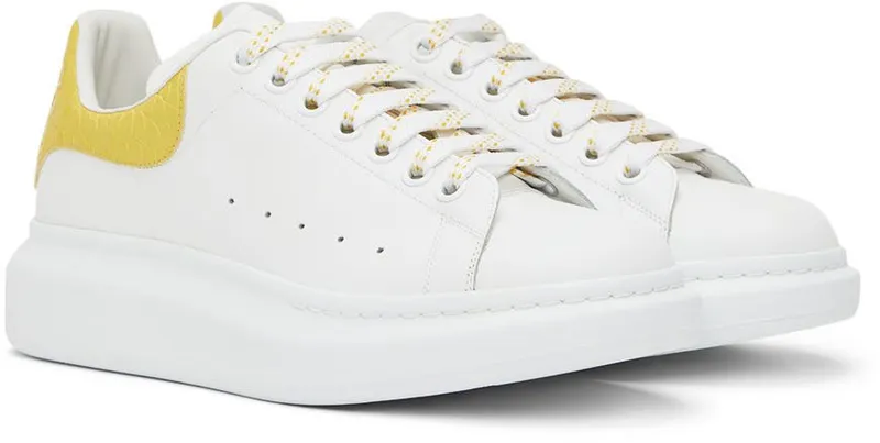 Alexander McQueen White & Yellow Oversized Sneakers (625162WIBNG)