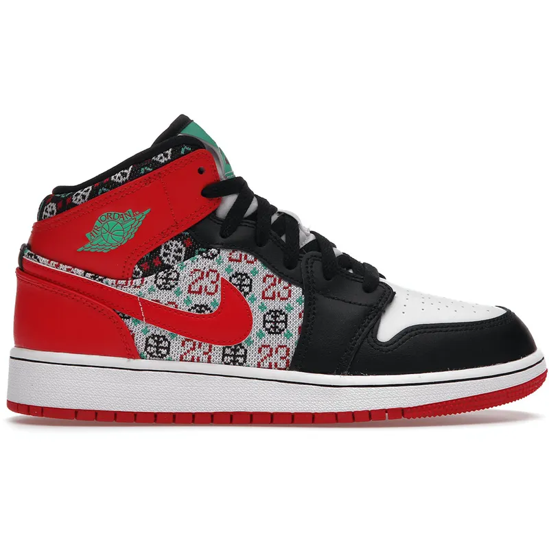 Jordan 1 Mid SE Ugly Christmas Sweater (GS) (DM1208-150)