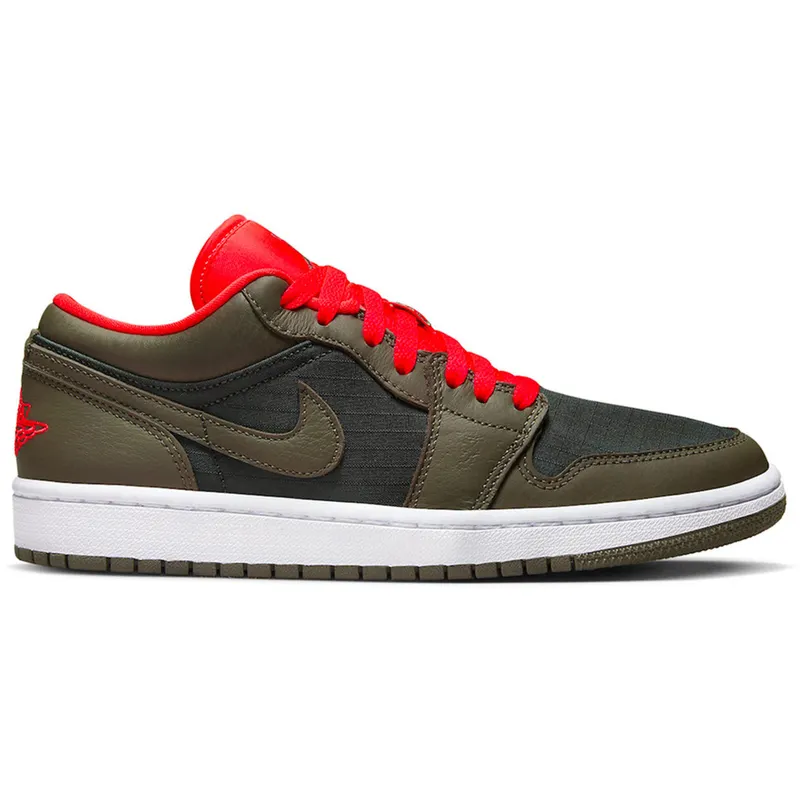 Jordan 1 Low SE Newsprint Olive Grey (W) (DQ6076-002)
