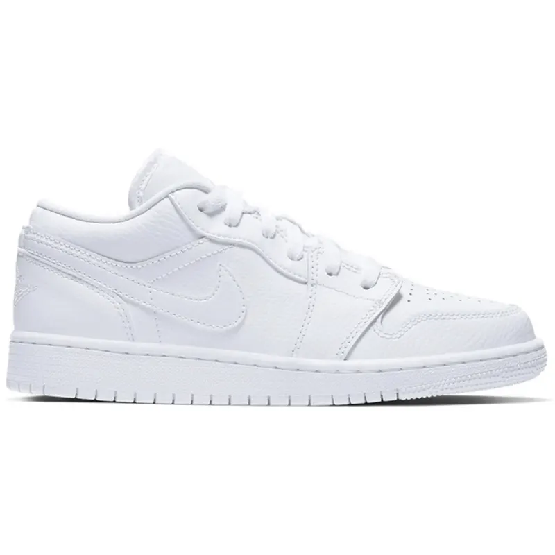 Jordan 1 Low Triple White Logo (GS) (553560-126)