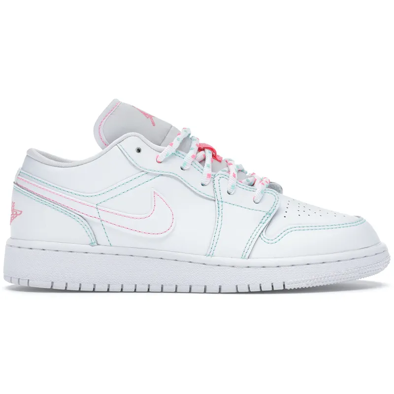 Jordan 1 Low White Green Pink (GS) (554723-101)