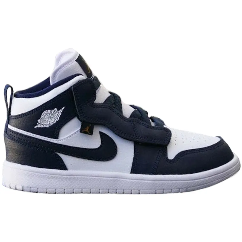 Jordan 1 Mid Alt White Metallic Gold Obsidian (PS) (AR6351-174)