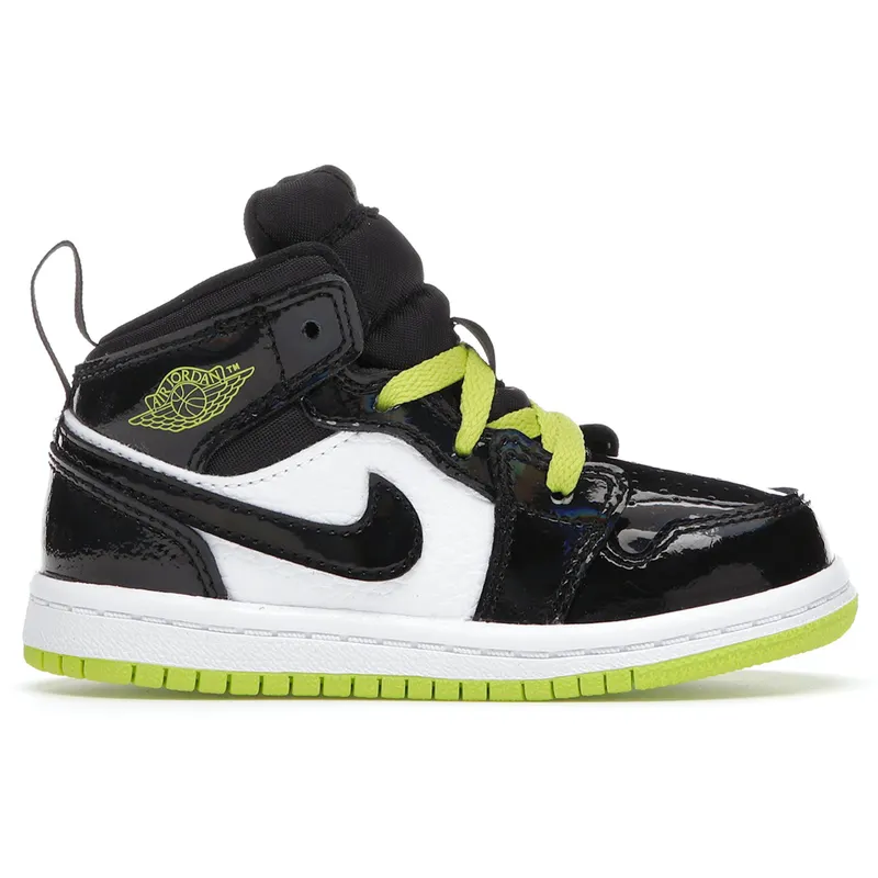 Jordan 1 Mid Black Cyber Mystic Green (TD) (BQ6933-003)