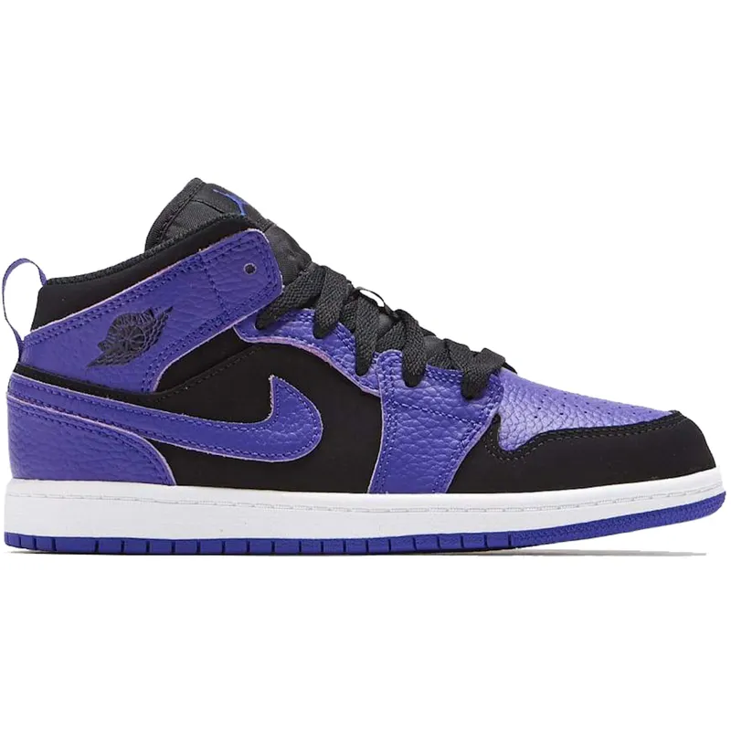 Jordan 1 Mid Black Dark Concord (PS) (640734-051)