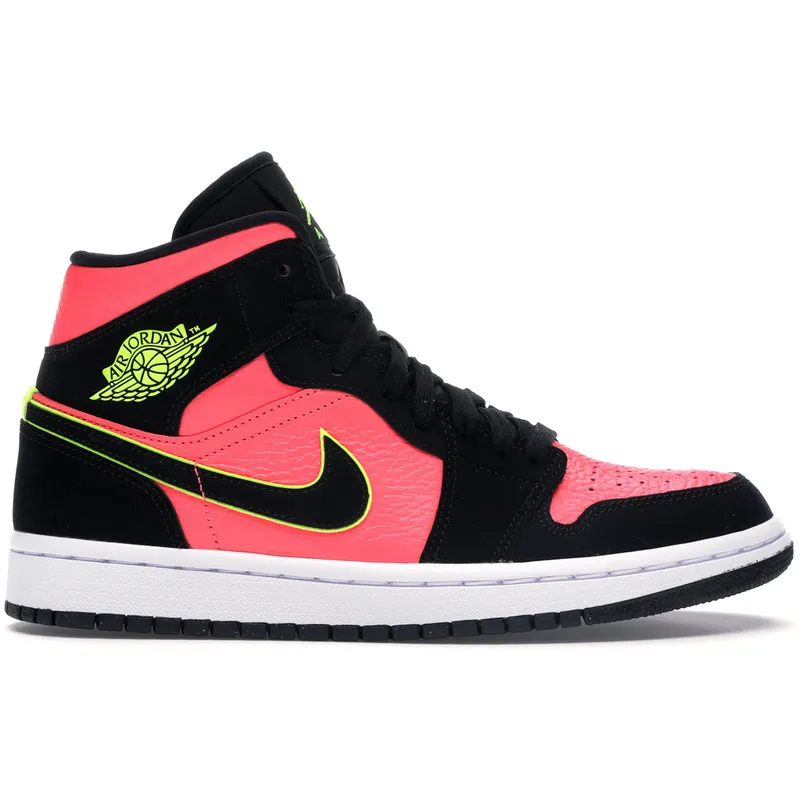 Jordan 1 Mid Black Hot Punch (W) (BQ6472-006)