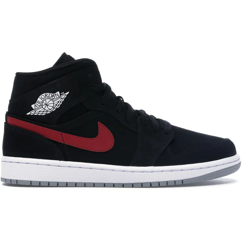 Jordan 1 Mid Multi-Color Swoosh Black (554724-065)