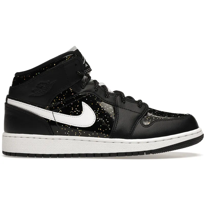 Jordan 1 Mid Black Speckle (GS) (AV5174-001)