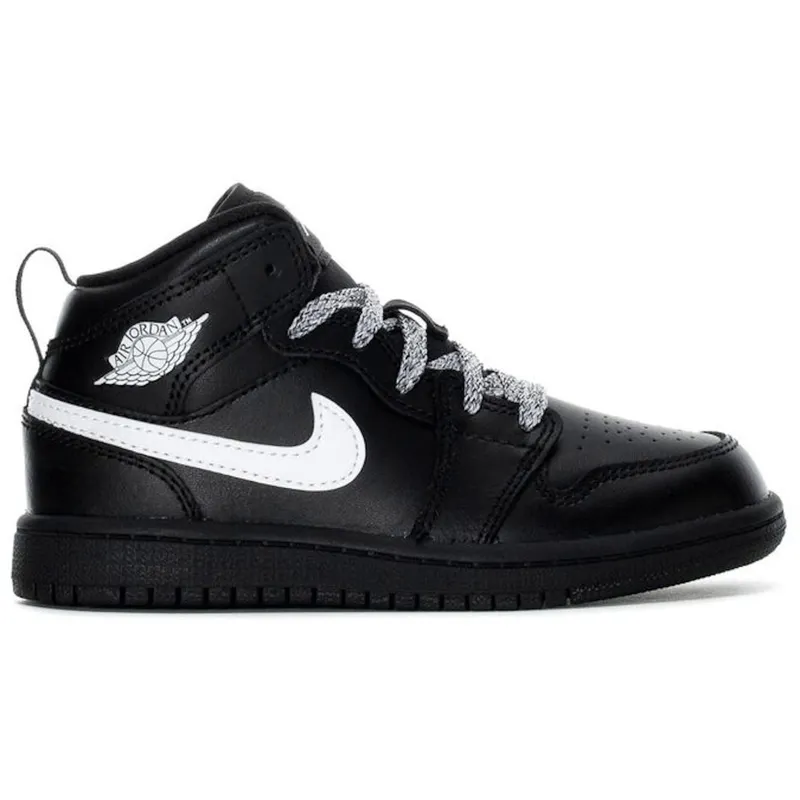 Jordan 1 Mid Black White Speckle (PS) (640734-049)