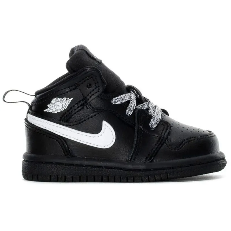Jordan 1 Mid Black White Speckle (TD) (640735-049)