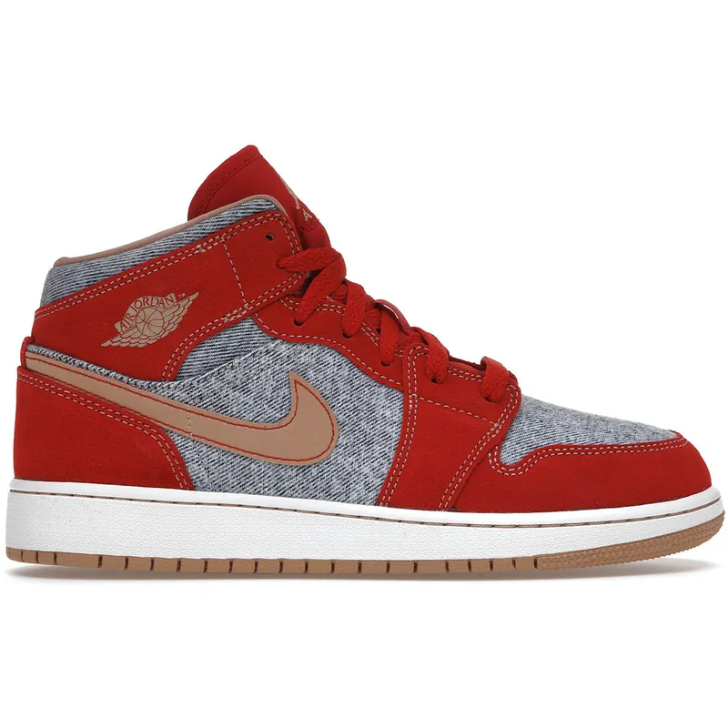 Jordan 1 Mid Denim Red (GS) (DM4384-600)