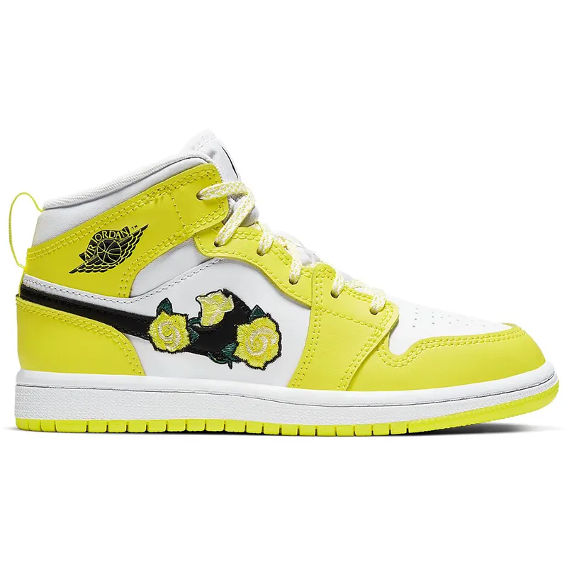 Jordan 1 Mid Dynamic Yellow Floral (PS) (AV5173-700)