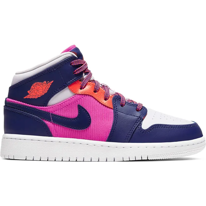 Jordan 1 Mid Fire Pink Barely Grape (GS) (555112-602)