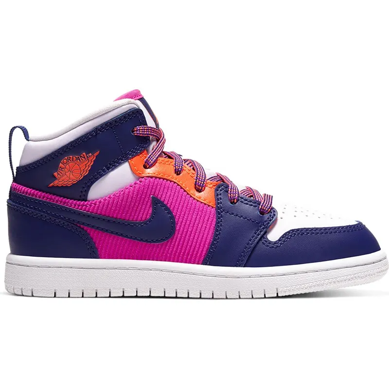 Jordan 1 Mid Fire Pink Barely Grape (PS) (640737-602)