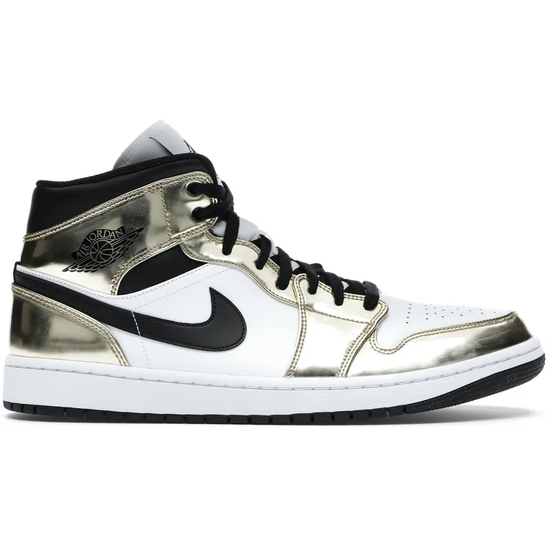 Jordan 1 Mid Metallic Gold Black White (DC1419-700)