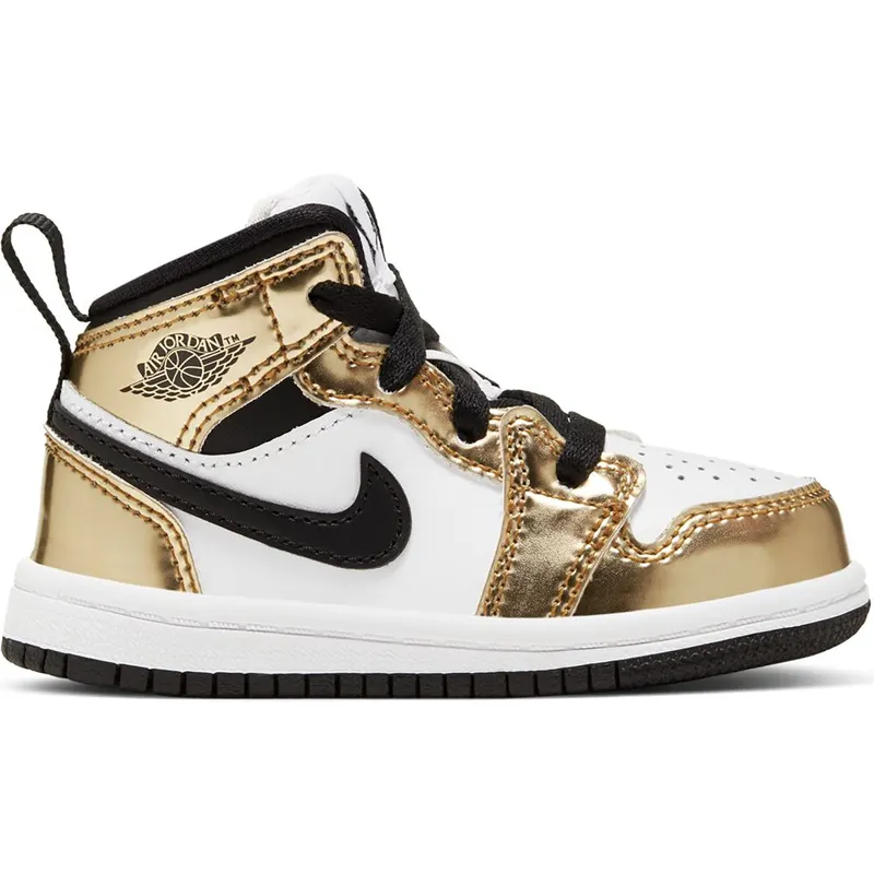 Jordan 1 Mid Metallic Gold Black White (TD) (DC1424-700)