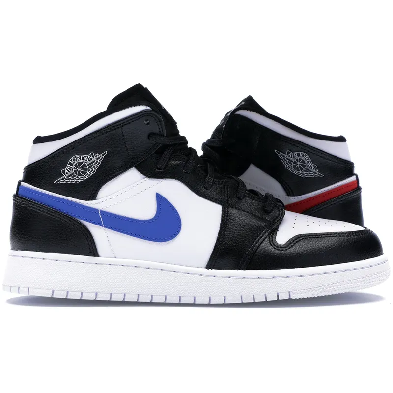 Jordan 1 Mid Multi-Color Swoosh (GS) (554725-052)