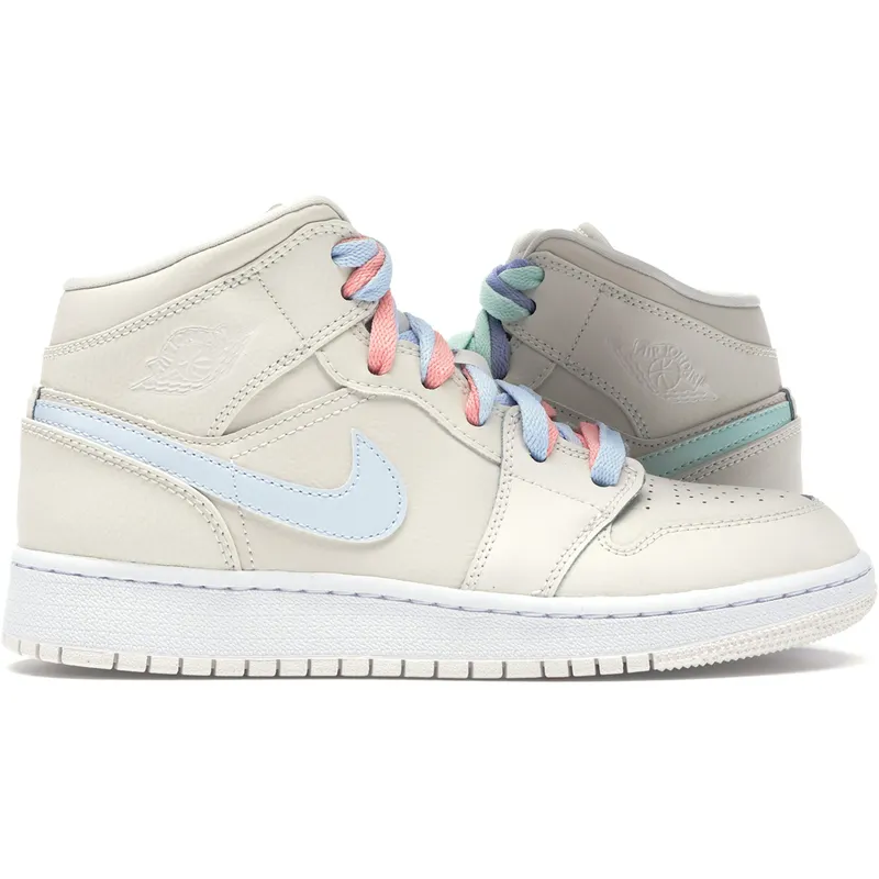 Jordan 1 Mid Multi-Color Swoosh Phantom (GS) (555112-035)
