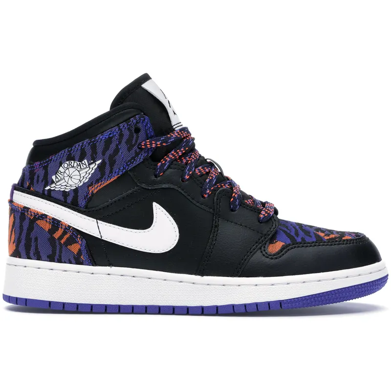 Jordan 1 Mid Multi-Color Tiger Stripe (GS) (AV5174-005)