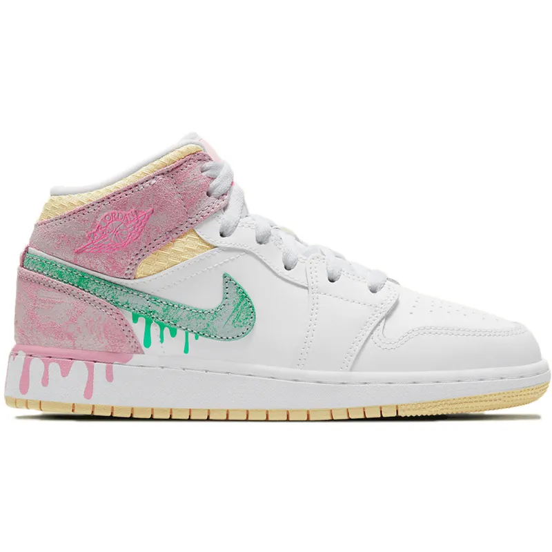 Jordan 1 Mid Paint Drip (PS) (DD1667-100)