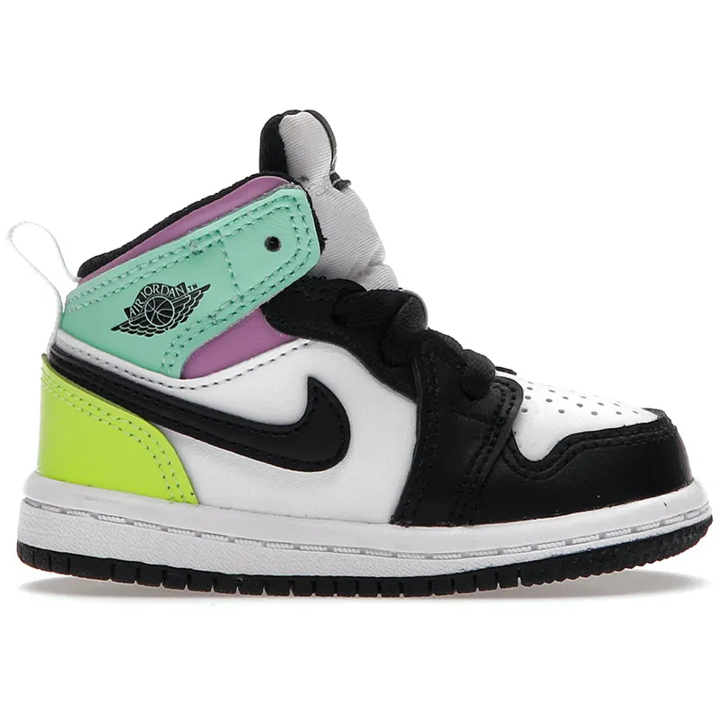 Jordan 1 Mid Pastel Black Toe (TD) (640735-175)