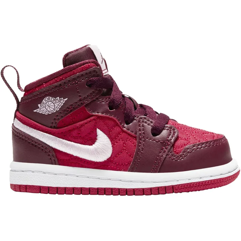 Jordan 1 Mid Red Quilt (TD) (AV5172-600)
